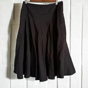 Vintage ESPIRIT Black Pleated Knee Length Skirt Size 8
